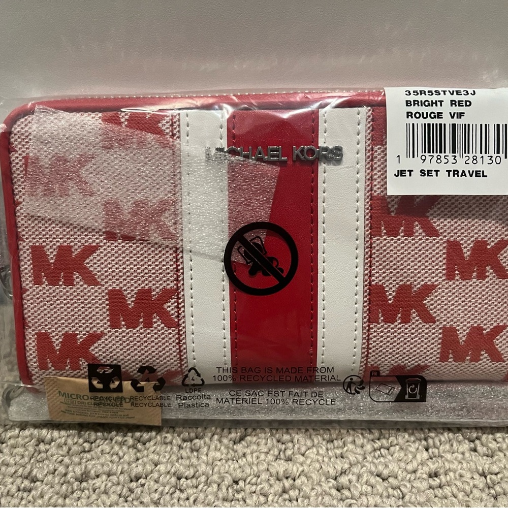 Michael Kors Bright Red and White Wallet